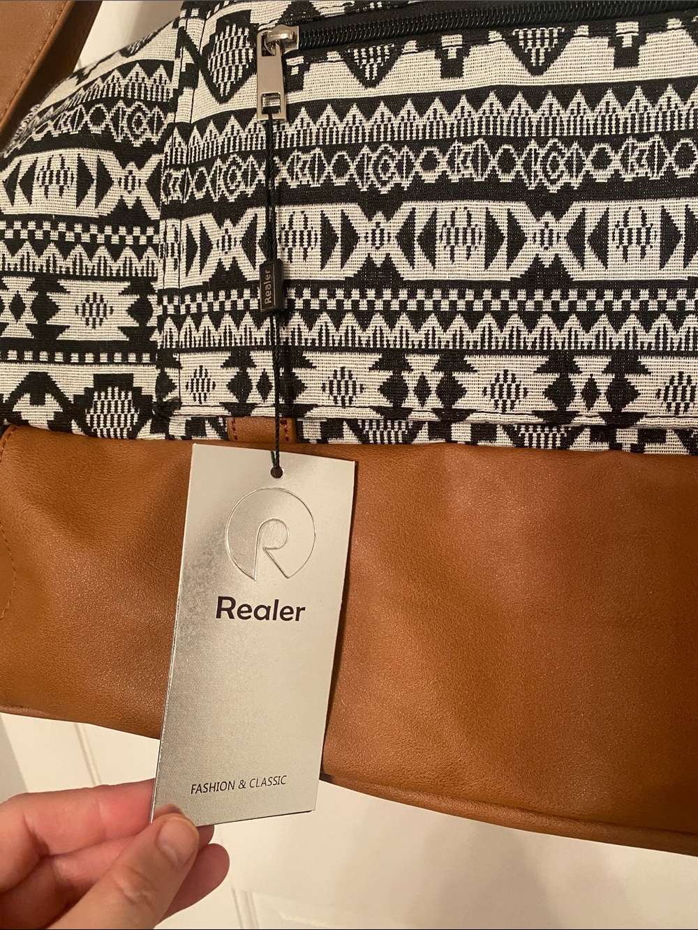Realer NET B&W Aztec weekender Bag - Picture 2 of 7